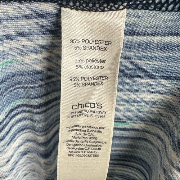 Chico's Easywear blue and turquoise abstract print shift dress size 0 (small) - Picture 5 of 5